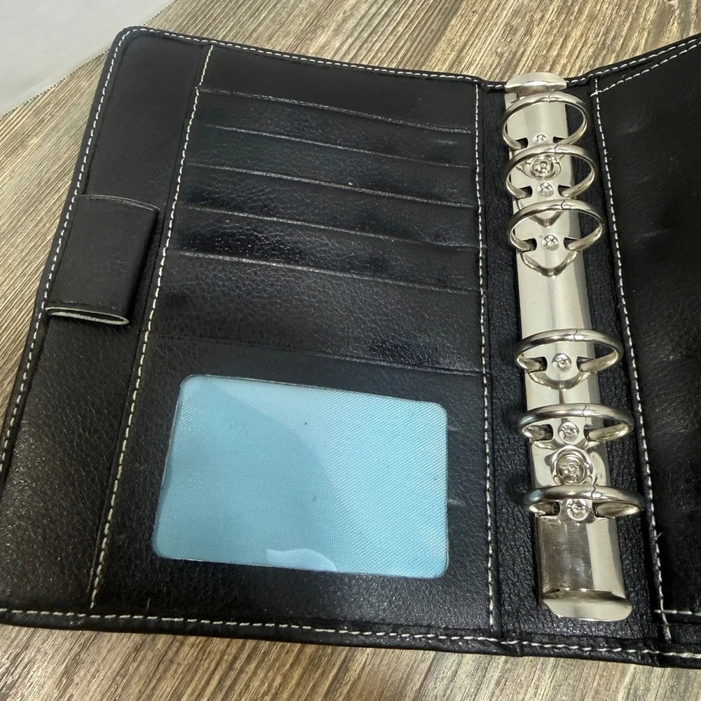 Franklin Covey Scottsdale Black Leather Pocket Planner Binder 29699 Licorice